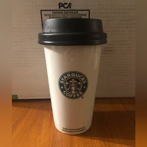 Starbucks Reusable Ceramic Travel Mug with Black Lid